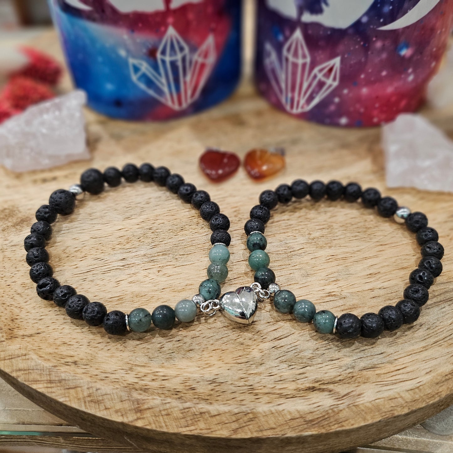 Bracelets Freya Love - Emeraude et Pierre de Lave