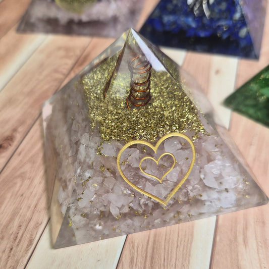 Orgonite Améthyste Quartz Rose Lapis Lazuli Pierre de Lune 7 chakras Péridot
