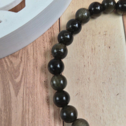 Bracelet Obsidienne Dorée