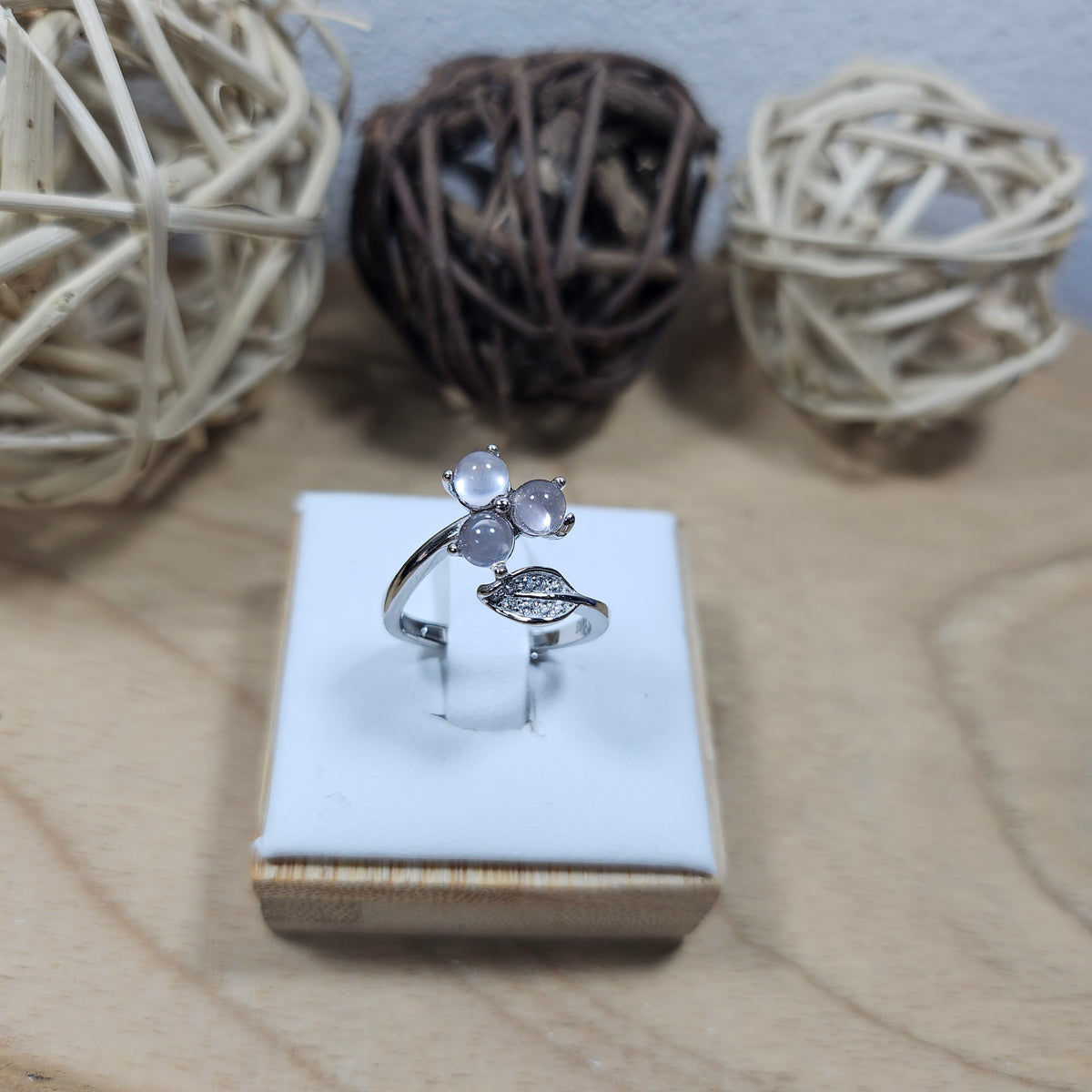 Bague Argent Grenat rouge / Quartz Rose