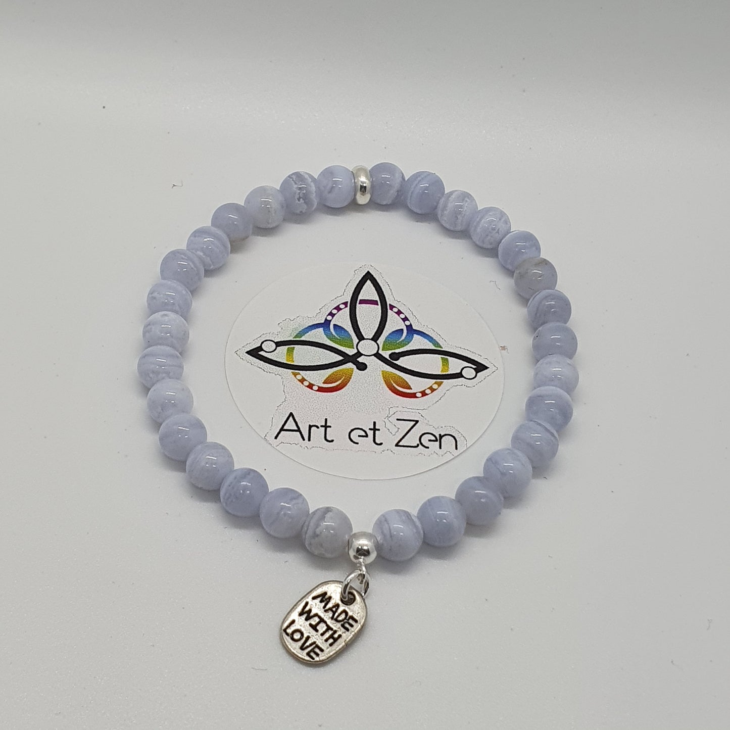 Bracelet Calcédoine Bleue