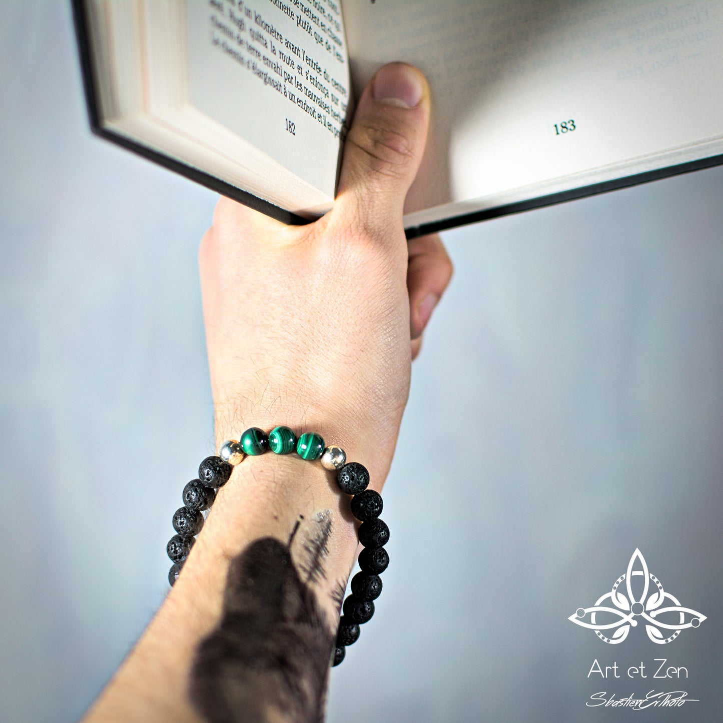 Bracelet Amour Malachite - Pierre de Lave