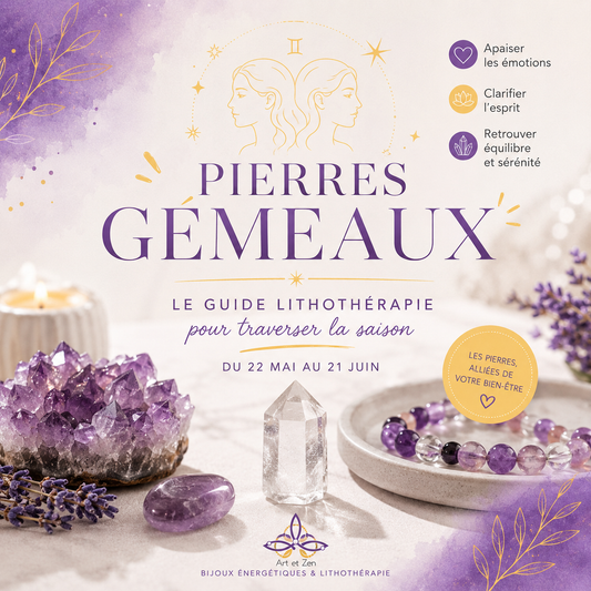 Pierres Gémeaux : le guide lithothérapie pour traverser la saison du 22 mai au 21 juin