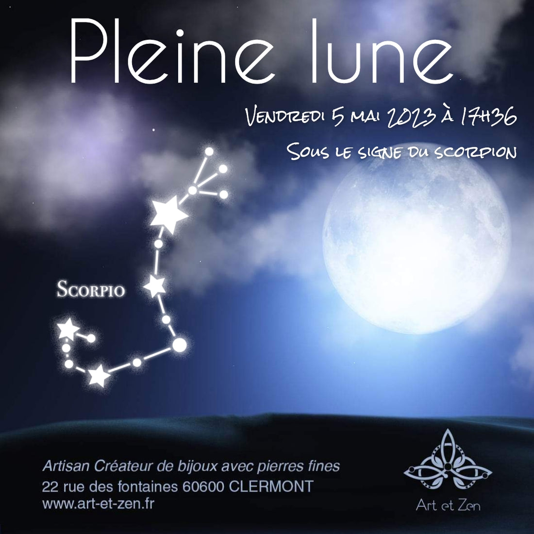 Pleine lune du 5 mai 2023 - sous le signe du Scorpion