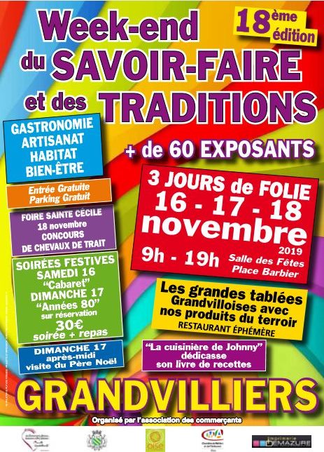 Salon du savoir faire et des traditions, Grandvilliers (60) 16 17 & 18 novembre 2019