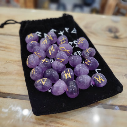 Runes Améthyste / Onyx / Cristal de Roche