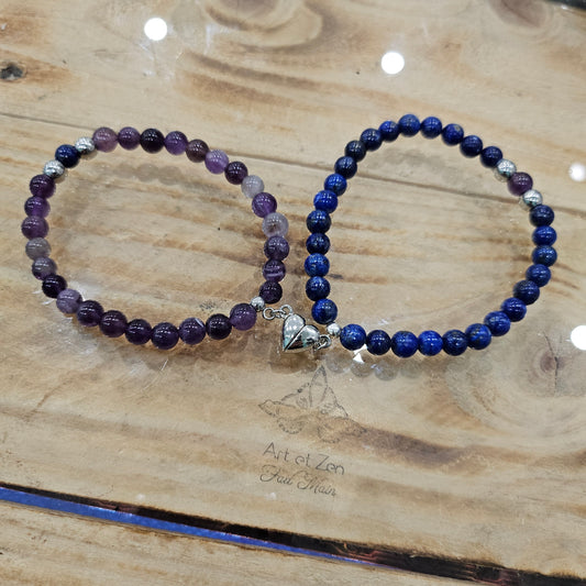 Bracelets DUO Freya Mère/Fille- Améthyste et Lapis Lazuli