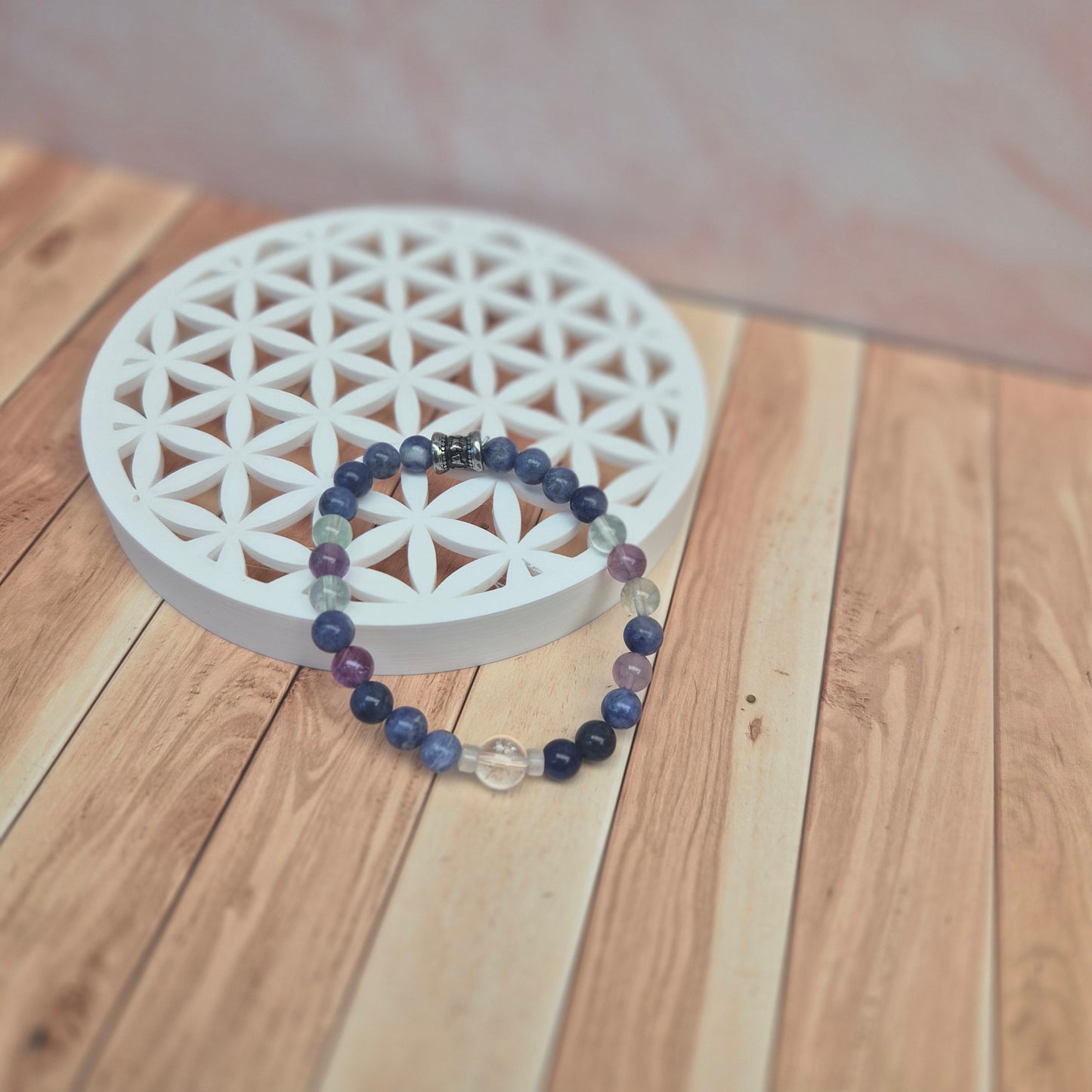 TALISMAN DE LA CLARTÉ / Fluorine Cristal de Roche Sodalite