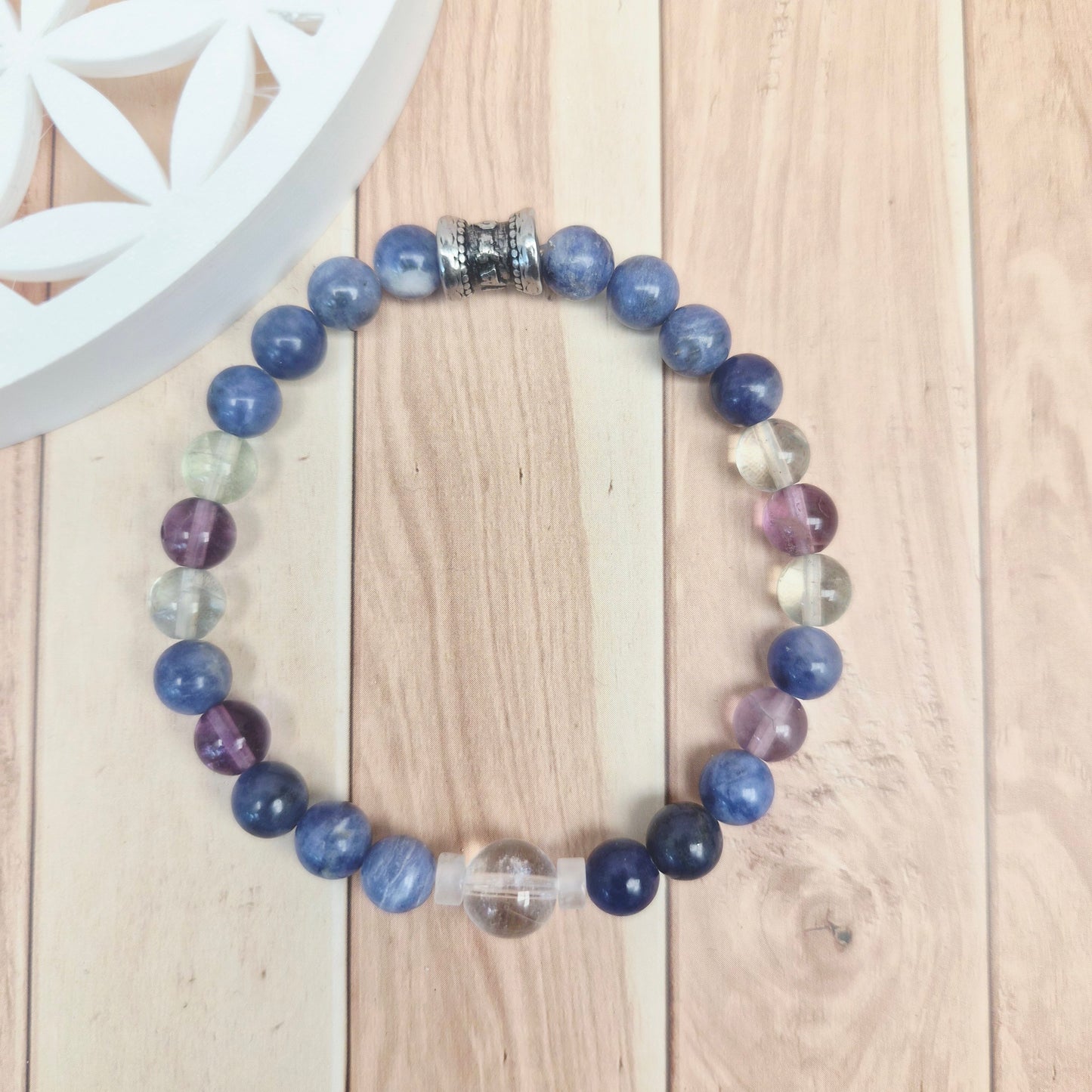 TALISMAN DE LA CLARTÉ / Fluorine Cristal de Roche Sodalite