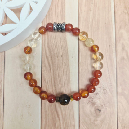 TALISMAN DE LA CONFIANCE / Œil de tigre  Cornaline  Citrine