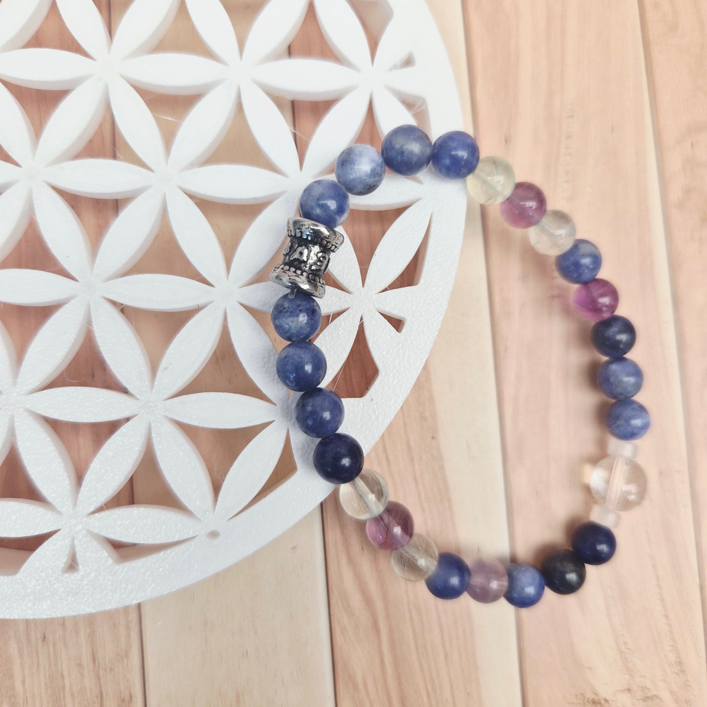 TALISMAN DE LA CLARTÉ / Fluorine Cristal de Roche Sodalite