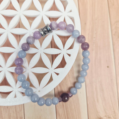 TALISMAN DE LA PAIX / Améthyste  Lépidolite  Angélite