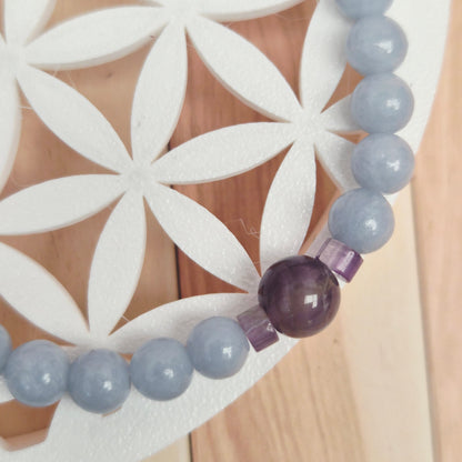 TALISMAN DE LA PAIX / Améthyste  Lépidolite  Angélite