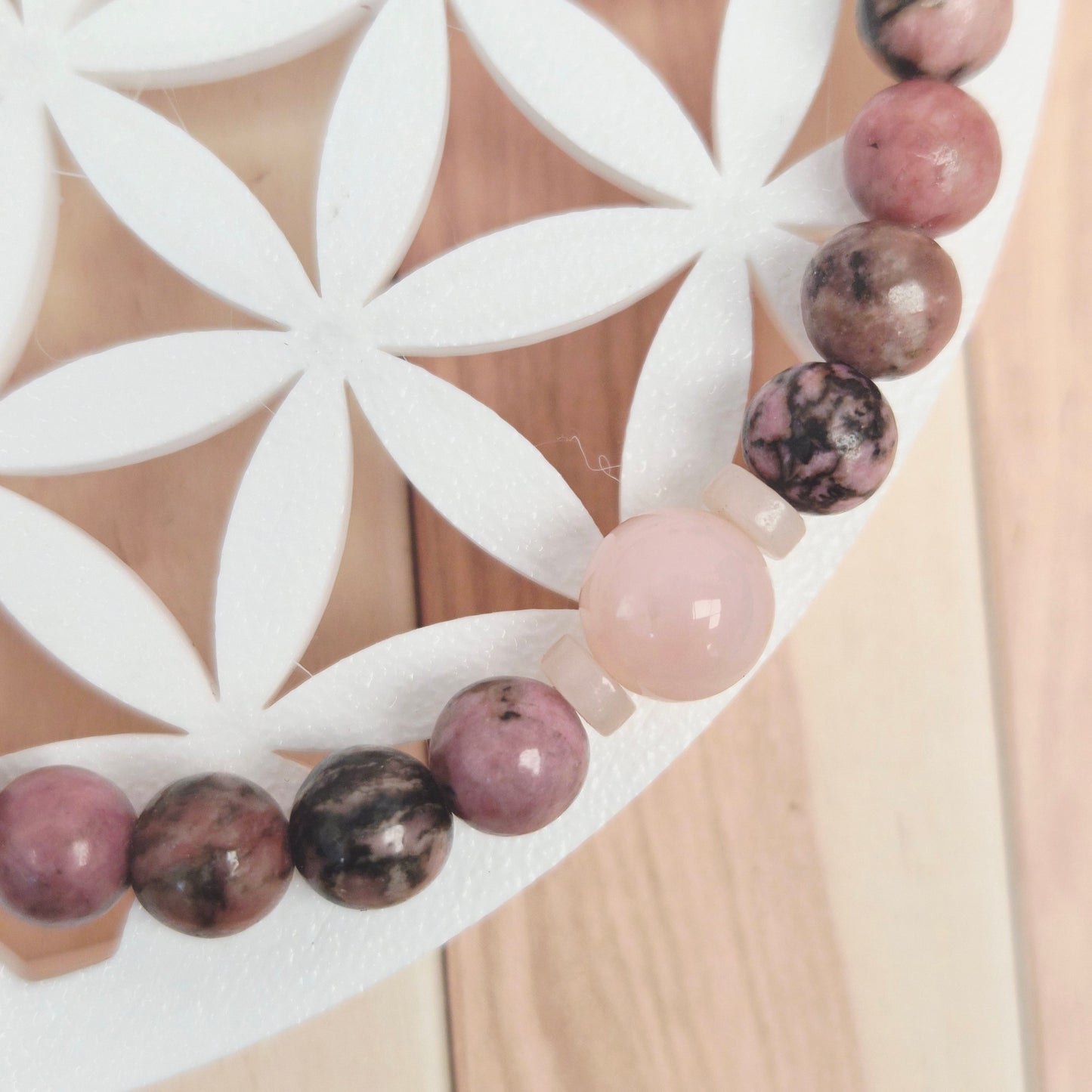 TALISMAN DU CŒUR / Quartz Rose Rhodonite Opale Rose