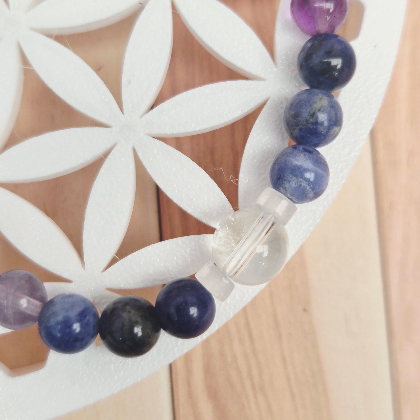 TALISMAN DE LA CLARTÉ / Fluorine Cristal de Roche Sodalite