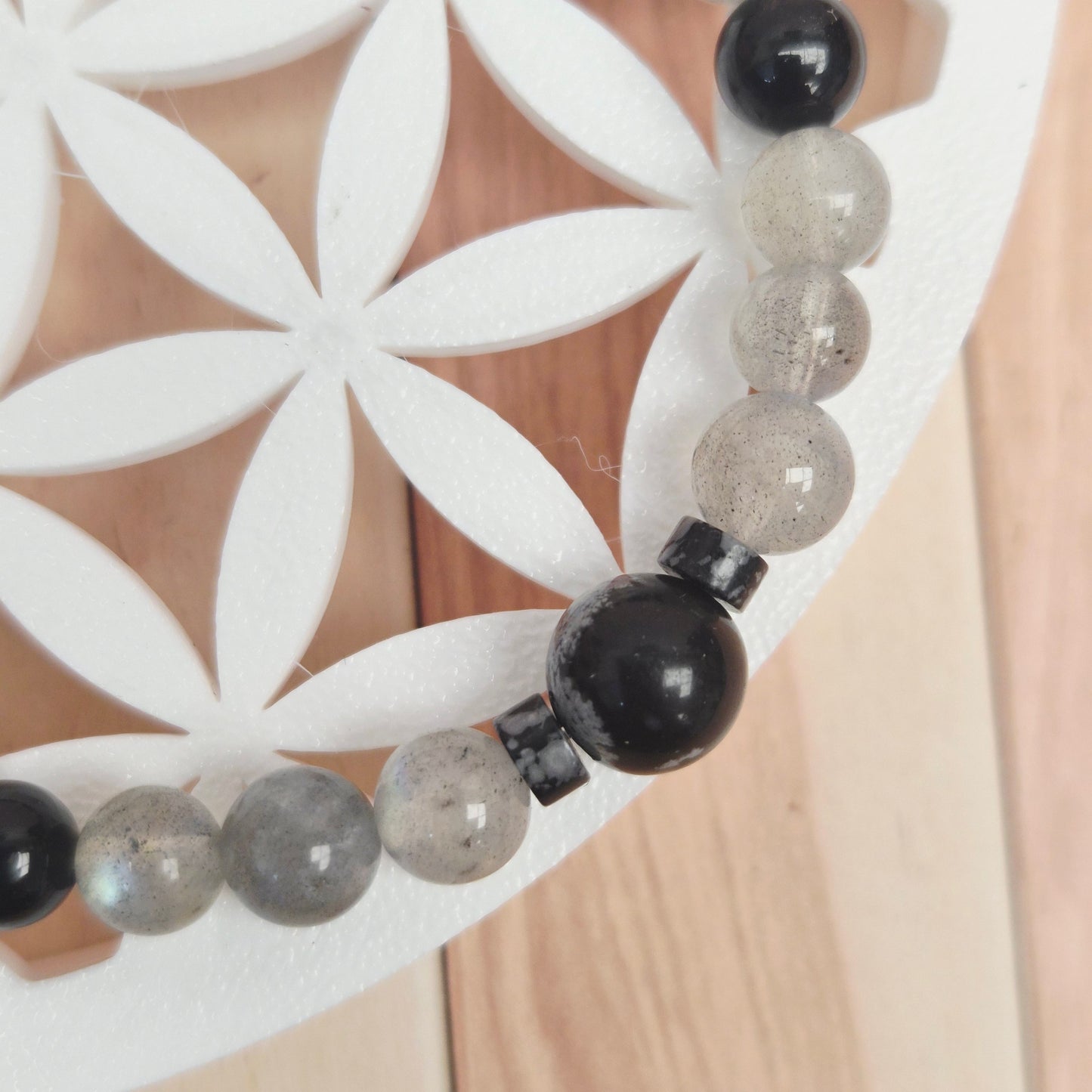 TALISMAN DE LA PROTECTION / Obsidienne Tourmaline Labradorite