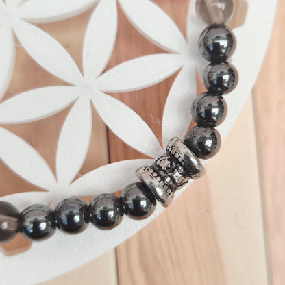 TALISMAN DE L’ANCRAGE / Jaspe Rouge Hématite Quartz Fumé