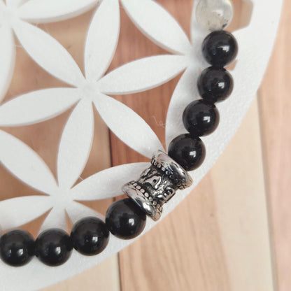 TALISMAN DE LA PROTECTION / Obsidienne Tourmaline Labradorite