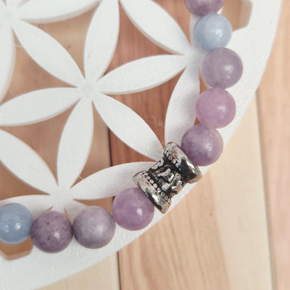 TALISMAN DE LA PAIX / Améthyste  Lépidolite  Angélite