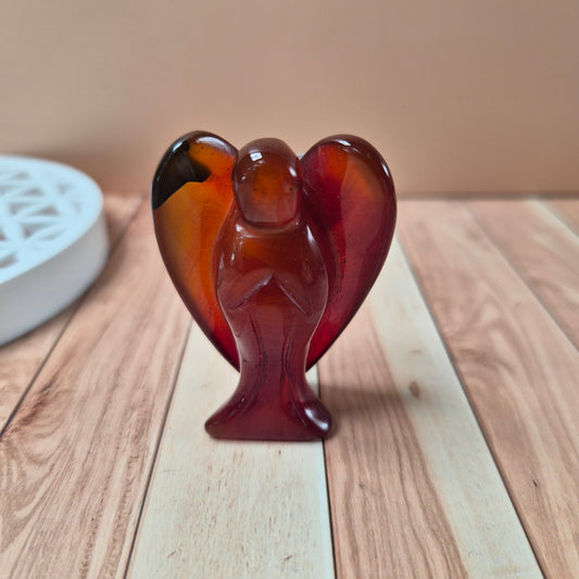 Figurine Ange Amethyste / Quartz Rose / Cornaline / Rhodonite