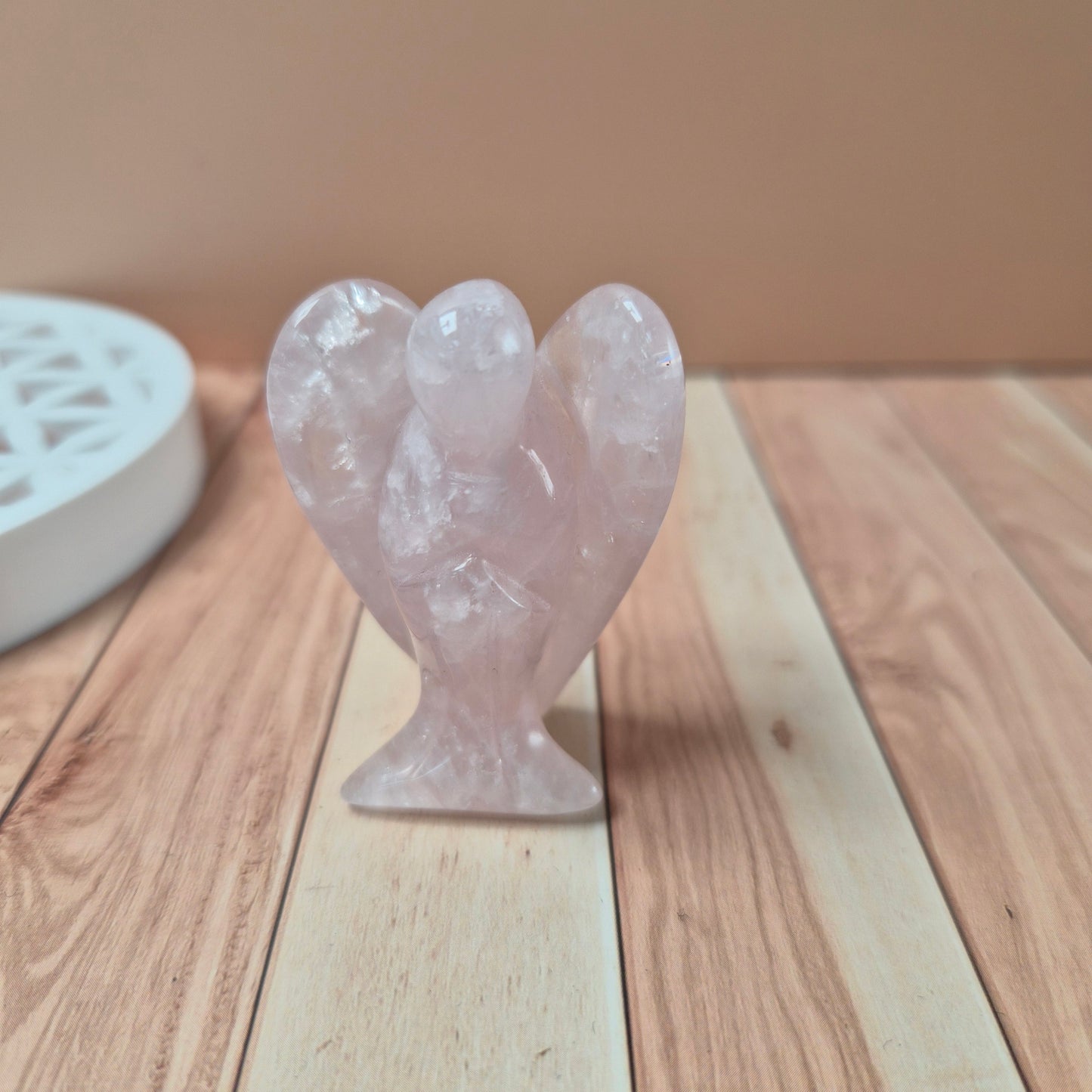 Figurine Ange Amethyste / Quartz Rose / Cornaline / Rhodonite