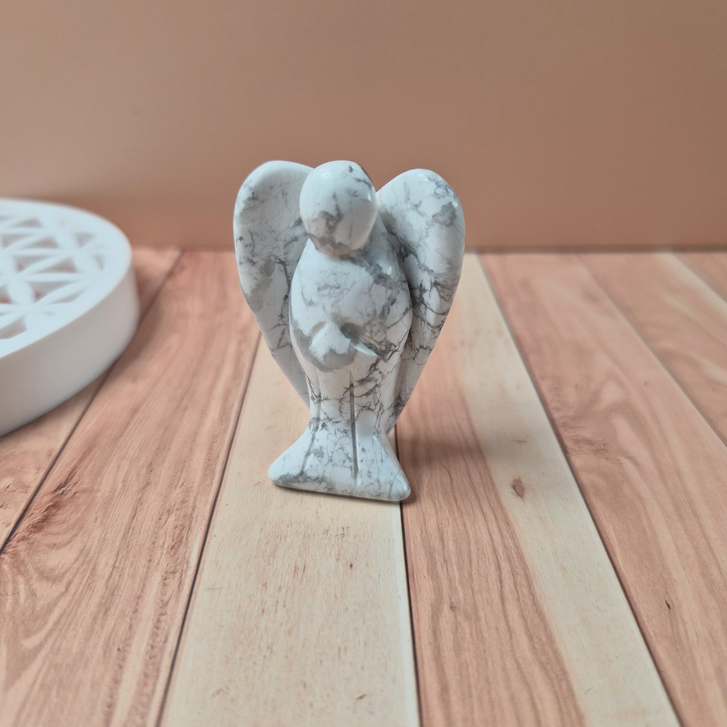 Figurine Ange Amethyste / Quartz Rose / Cornaline / Rhodonite