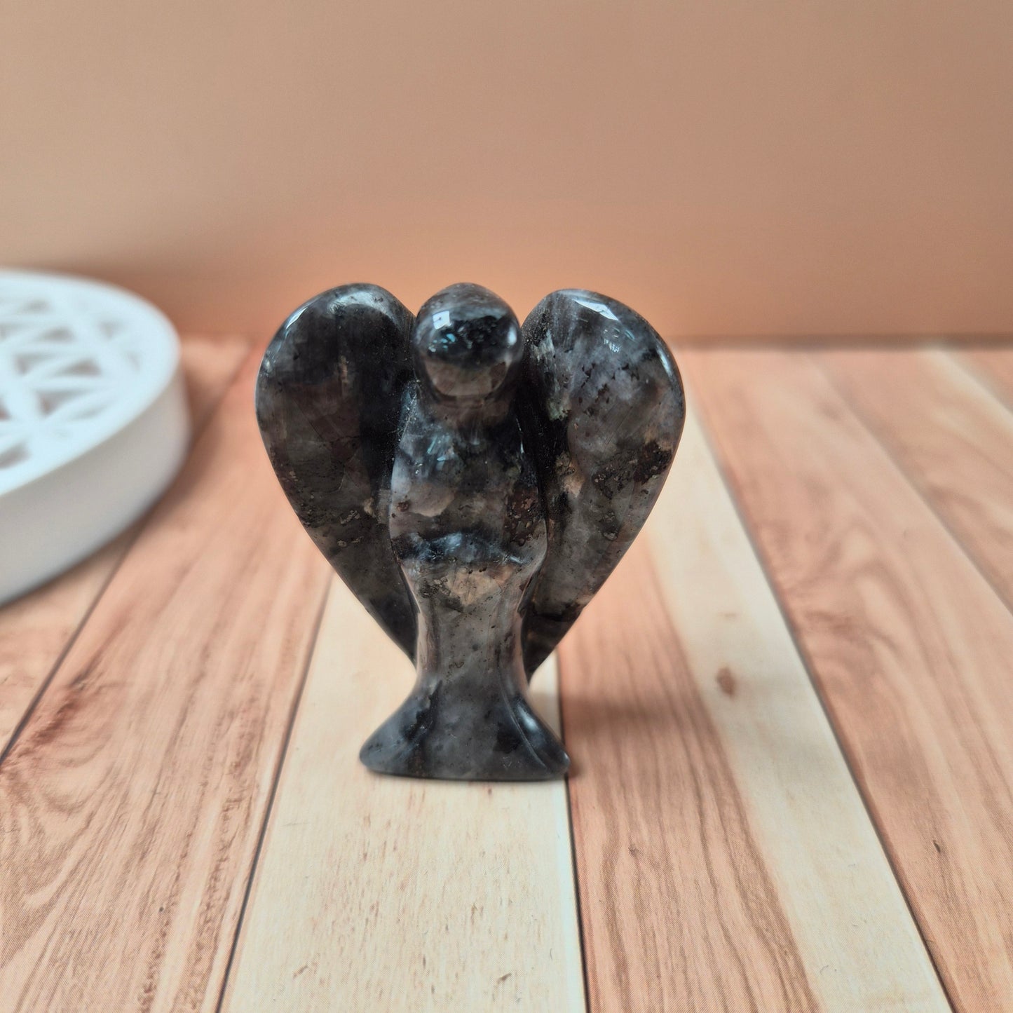 Figurine Ange Amethyste / Quartz Rose / Cornaline / Rhodonite