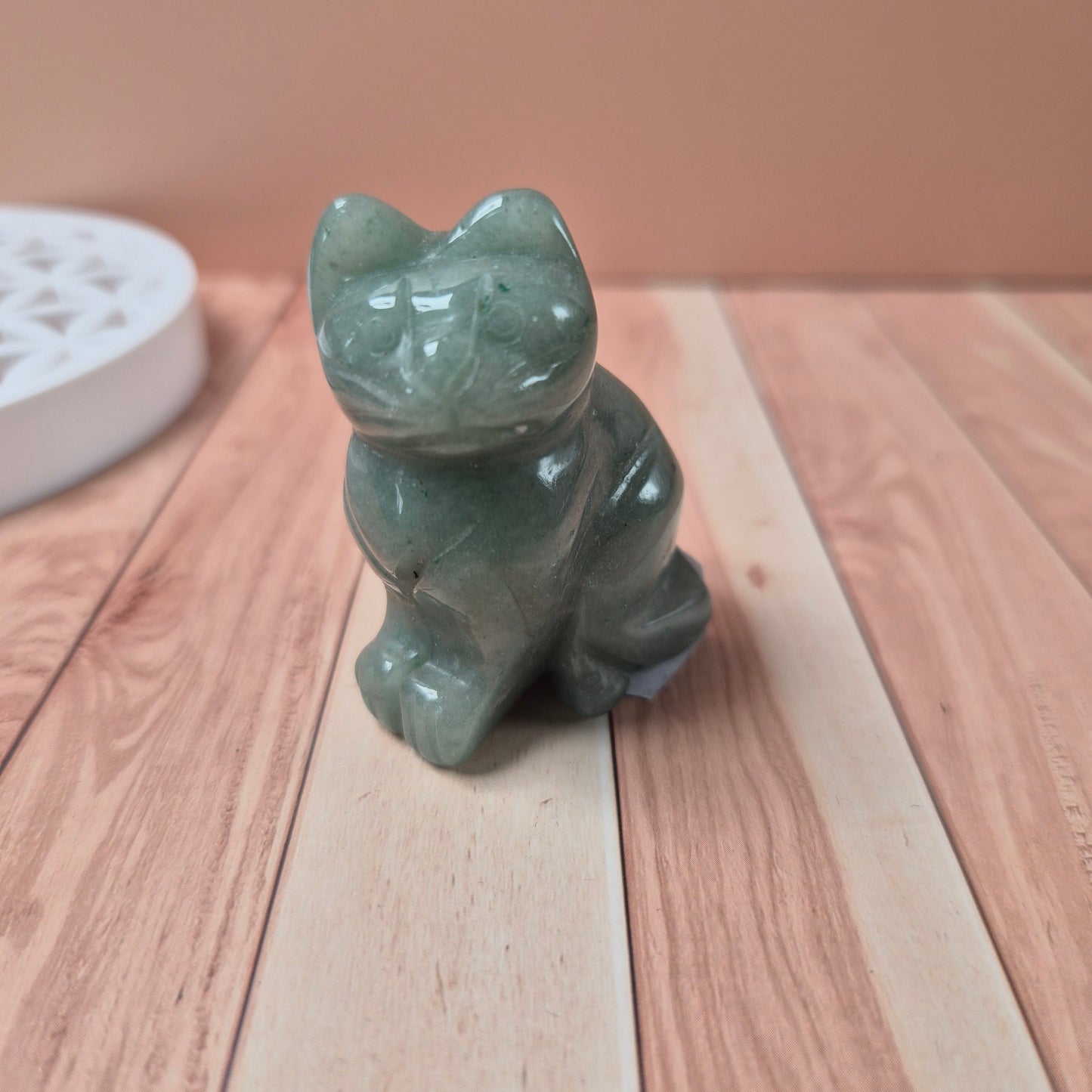 Figurine Chat Howite Aventurine Lépidolite Oeil de Tigre Quartz Rose