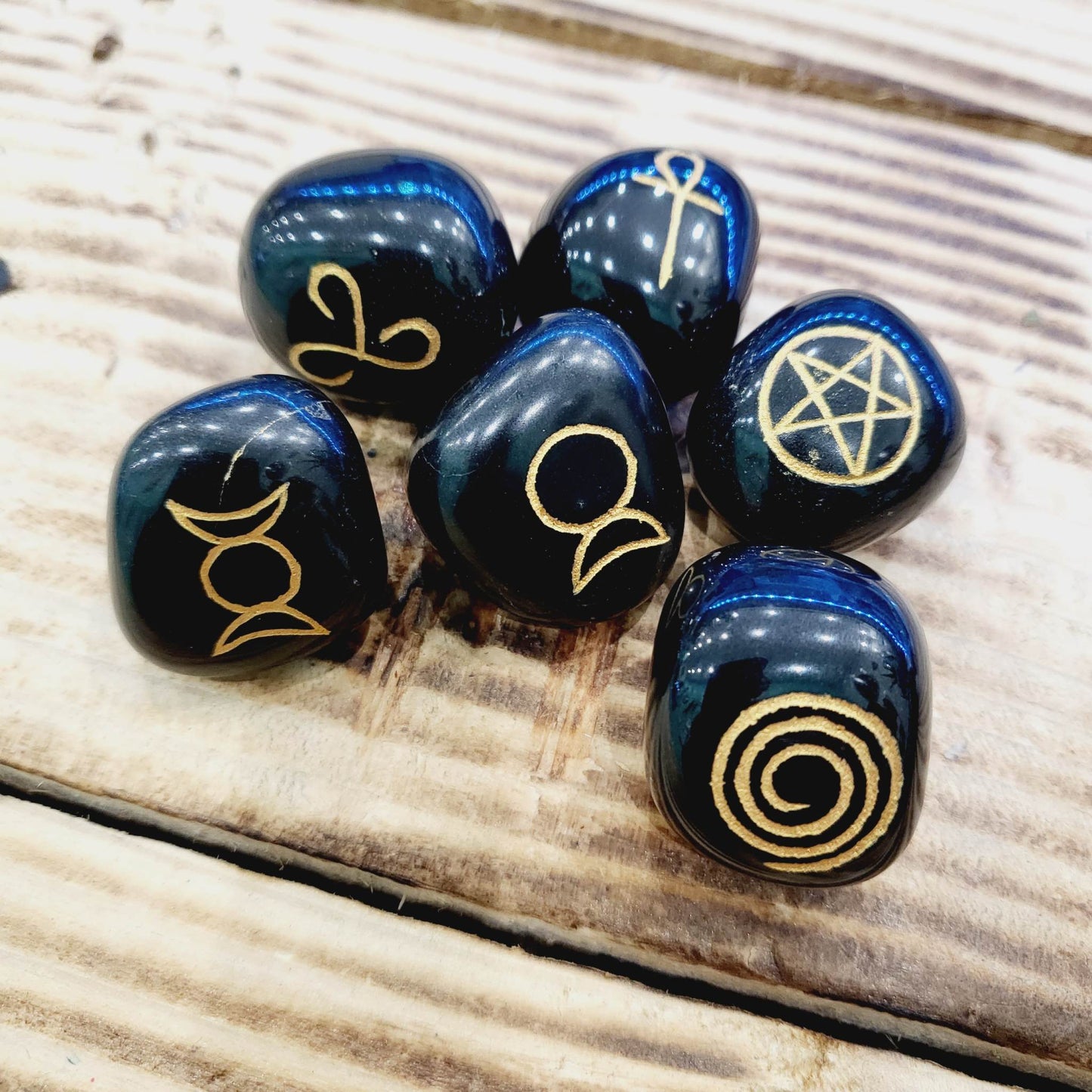 Wicca - Symboles en Onyx / Cristal de Roche