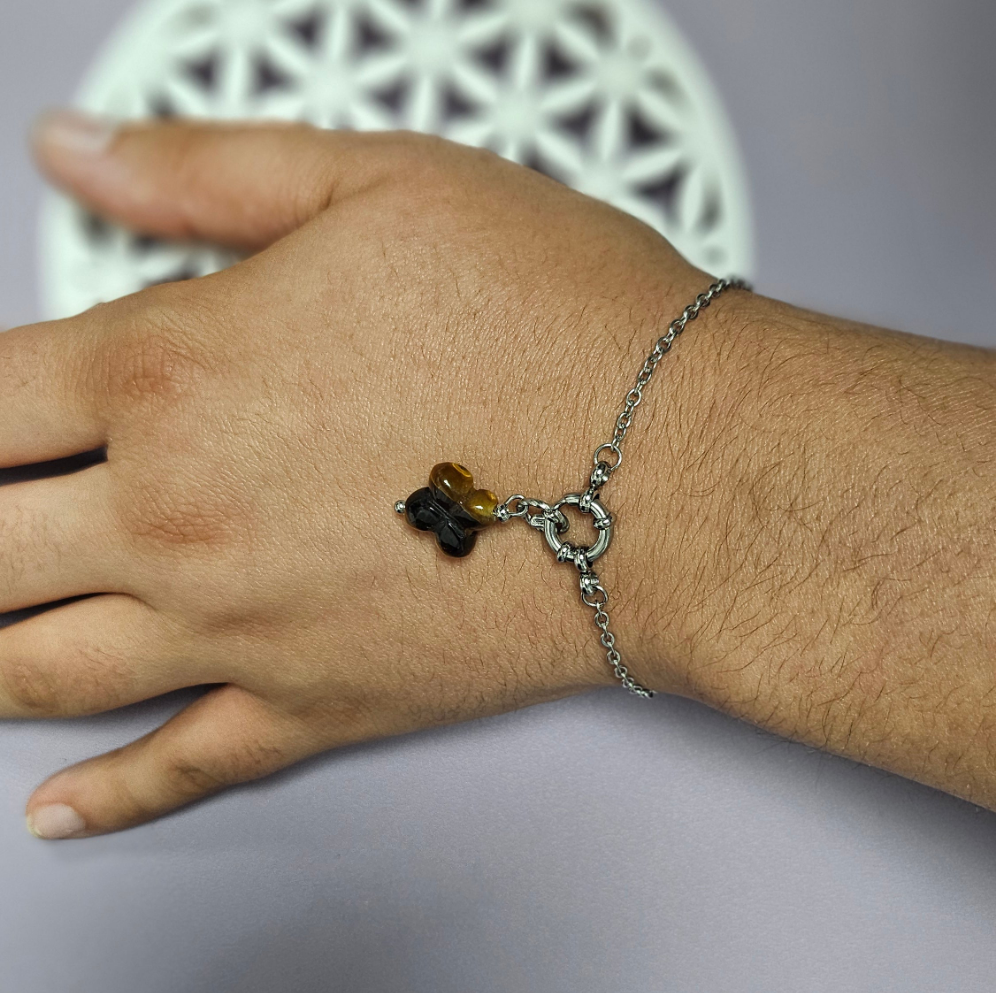 Collection Astéria – Interchangeables Oeil de tigre / Quartz rose / Agate / Cornaline / Lapis / Labradorite