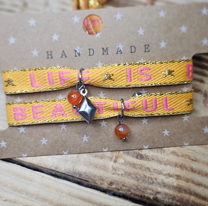 Duo Bracelets Ruban Texte