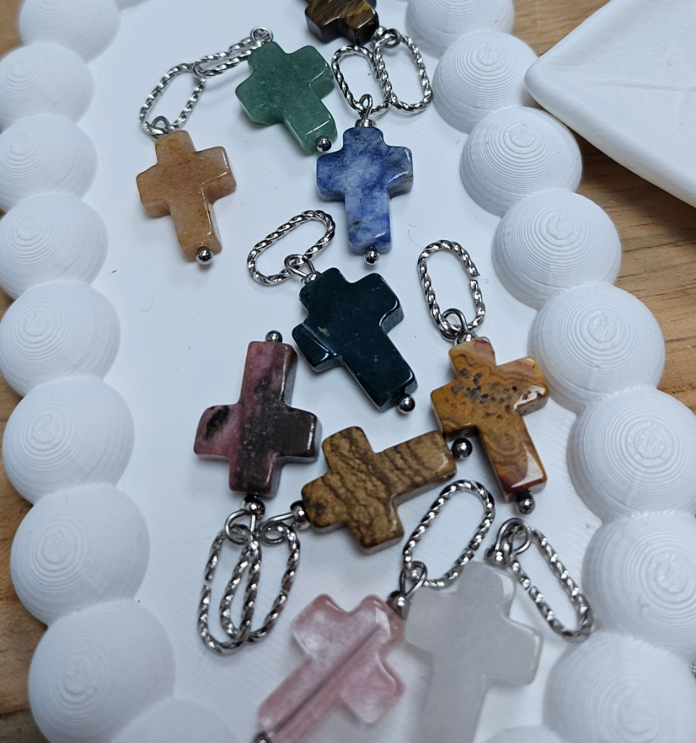 Collection Astéria – Interchangeables Oeil de tigre / Quartz rose / Agate / Cornaline / Lapis / Labradorite