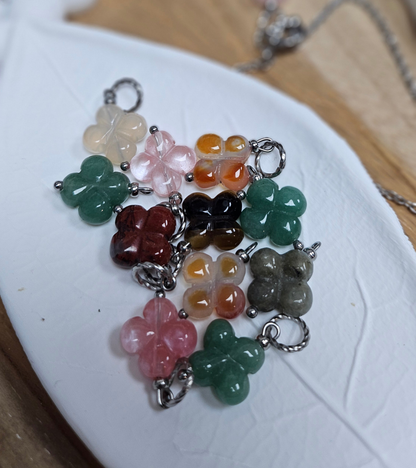 Collection Astéria – Interchangeables Oeil de tigre / Quartz rose / Agate / Cornaline / Lapis / Labradorite