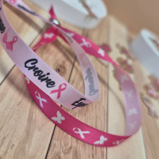Octobre Rose - Bracelet Ruban et Breloque