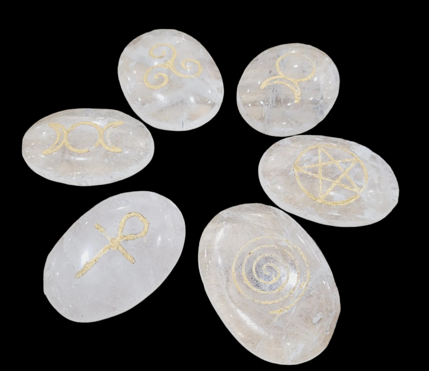 Wicca - Symboles en Onyx / Cristal de Roche