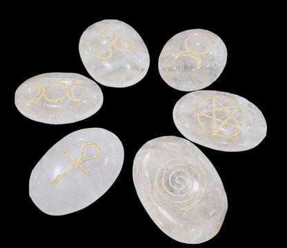 Wicca - Symboles en Onyx / Cristal de Roche