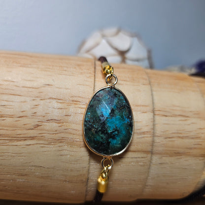 Bracelets Cordon Amazonite / Labradorite / Oeil de tigre / Quartz Rose / Obsidienne / Améthyste / Turquoise / Apatite / Rhodonite
