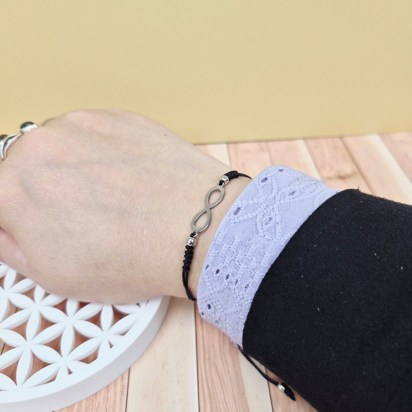 Bracelet cordon ajustable – Charm au choix | Acier inoxydable