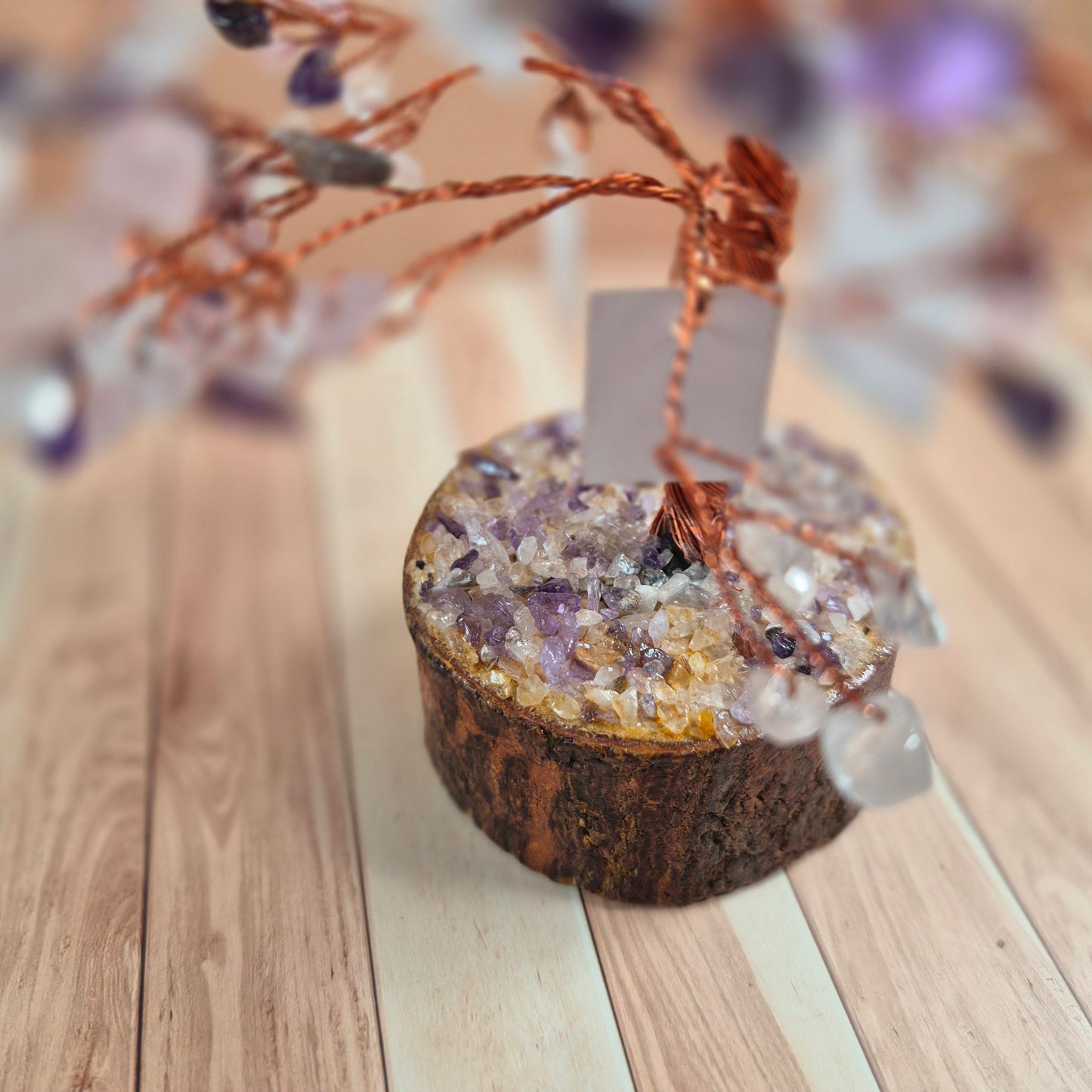 Arbre à Souhaits en Pierres Naturelles  Améthyste Quartz Rose Cristal de Roche
