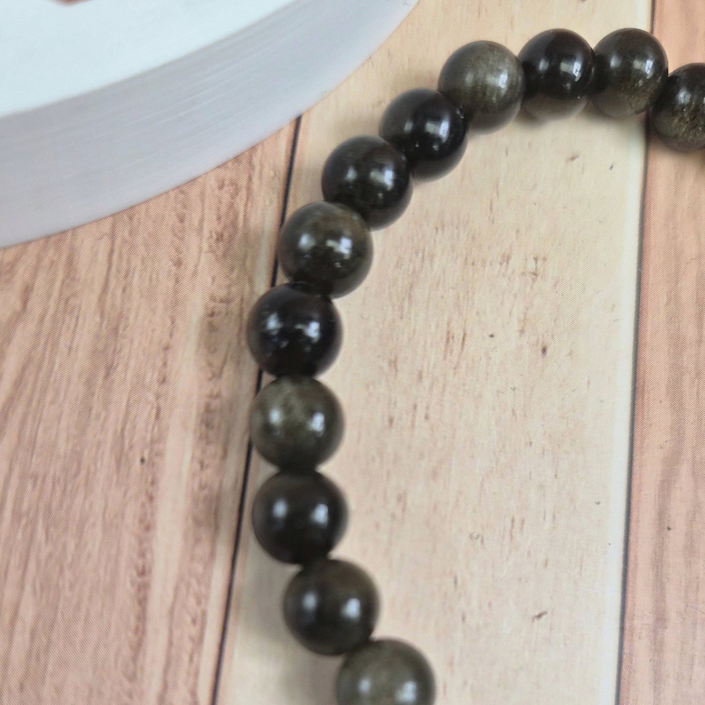 Bracelet Obsidienne Dorée