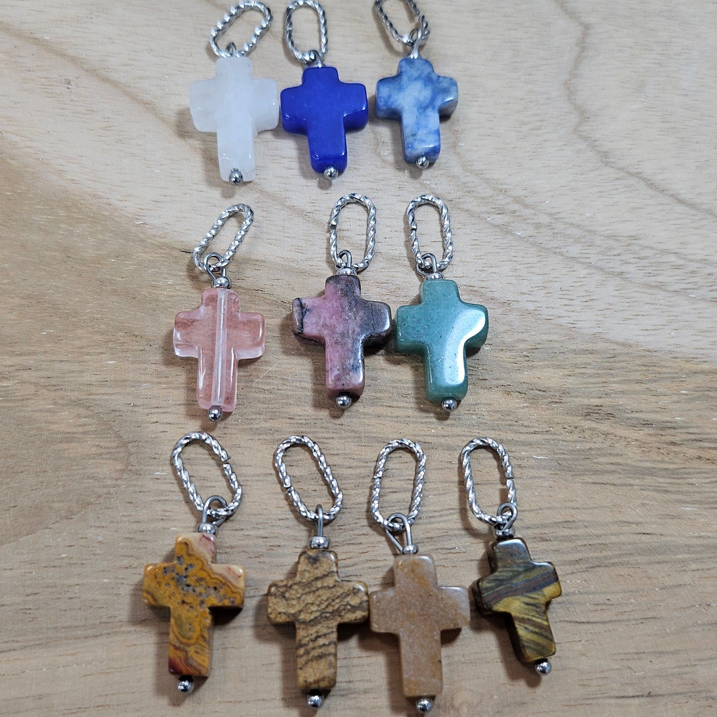 Collier Astéria – Pierres Interchangeables Oeil de tigre / Quartz rose / Agate / Cornaline / Lapis / Labradorite