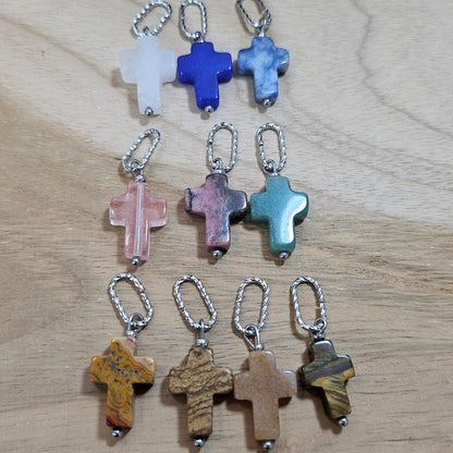 Collier Astéria – Pierres Interchangeables Oeil de tigre / Quartz rose / Agate / Cornaline / Lapis / Labradorite