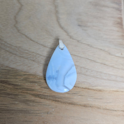 Pendentif Calcédoine Bleue