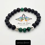 Bracelets Duo Amour Quartz Rose - Malachite - Pierre de Lave