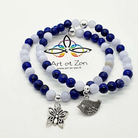 Bracelets Duo Amitié Calcédoine - Lapis
