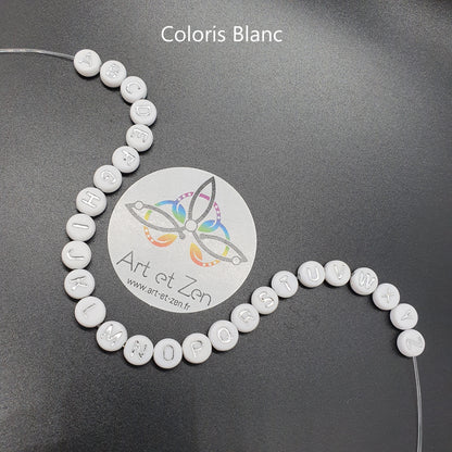 Bracelet Love Coloris Blanc Quartz Rose / Pierre de Lave