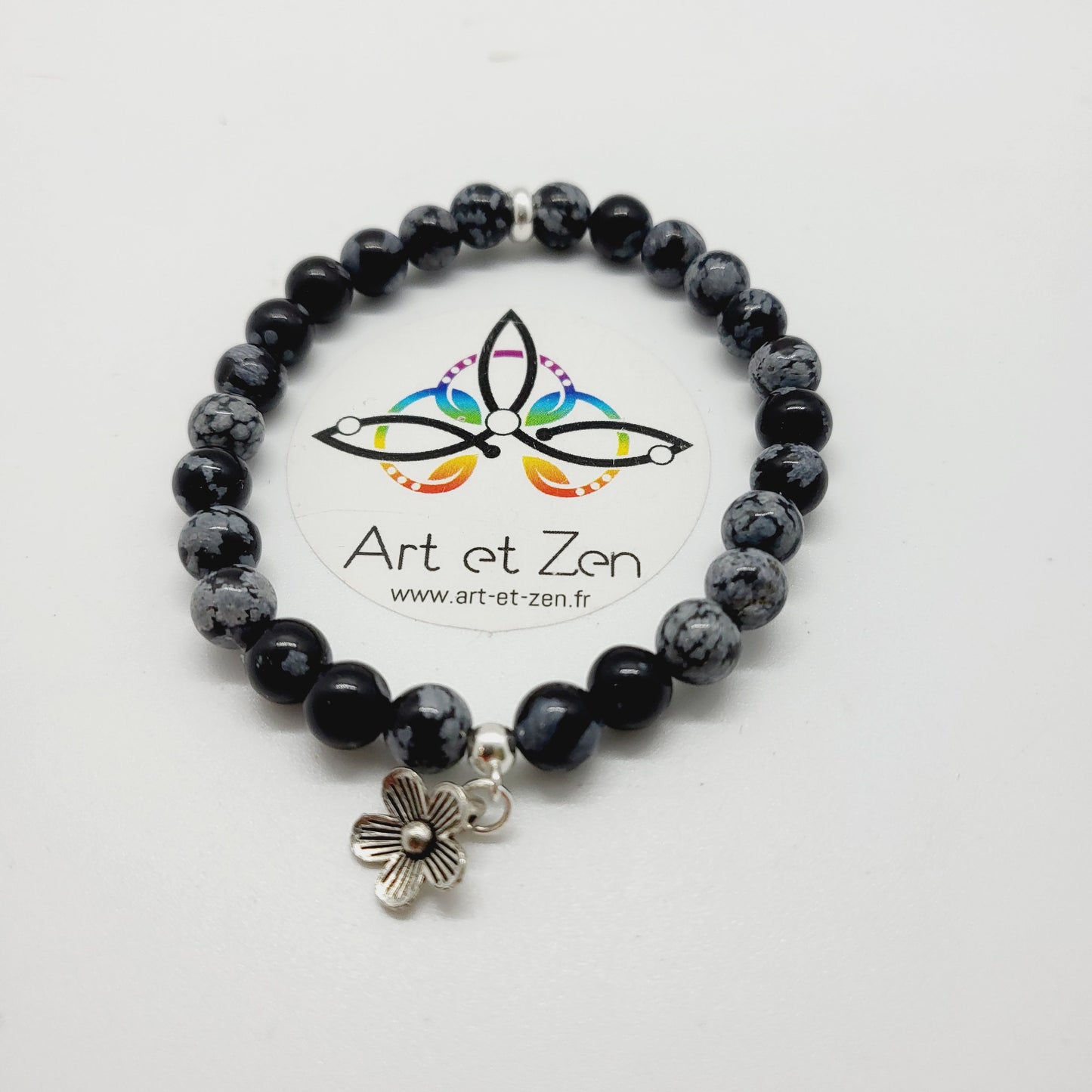 Bracelet Obsidienne Flocon de Neige