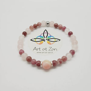 Bracelet Mon Amour - Quartz Opale et Tourmaline Rose