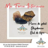 Box Ma Force Intérieure - Œil De Tigre, Pierre De Soleil, Obsidienne, Cornaline, Pierre De Lave
