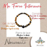 Box Ma Force Intérieure - Œil De Tigre, Pierre De Soleil, Obsidienne, Cornaline, Pierre De Lave